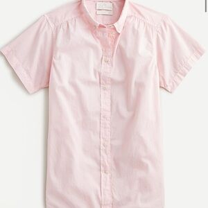 J. Crew Light Pink Classic-fit Short-Sleeve Lightweight Cotton Poplin Shirt